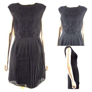 Ted Baker Black Pleated Midi Dress
